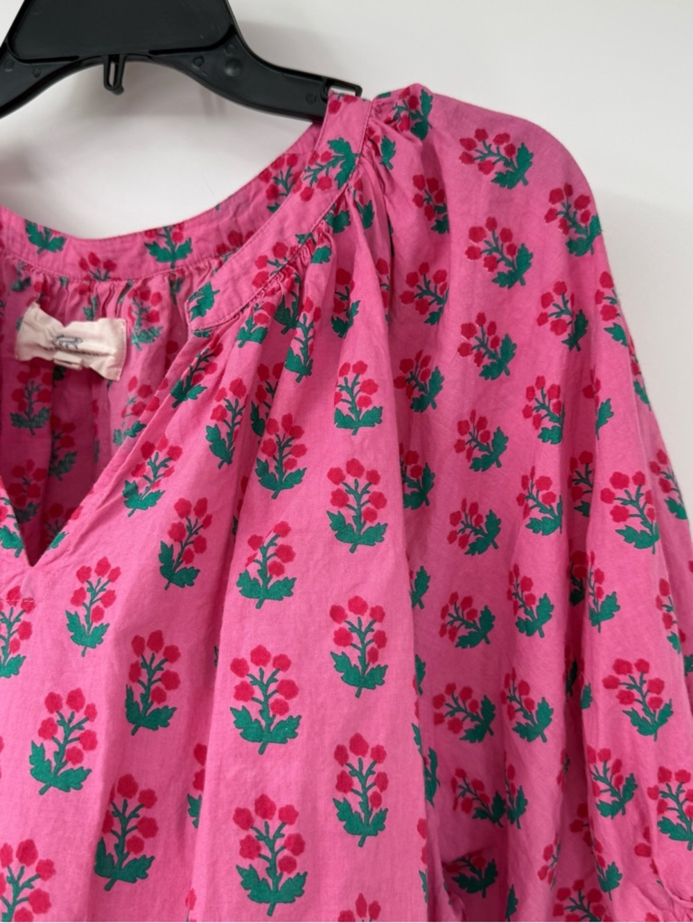 Printfresh Pink Floral Peasant Blouse - Picture 7 of 16